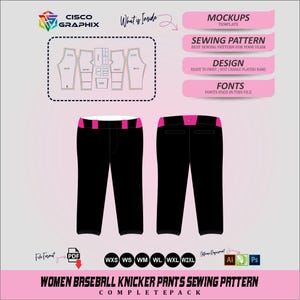 Women’s Baseball Knicker Pants Sewing Pattern PDF | Sports Uniform Bottom Template XS–2XL