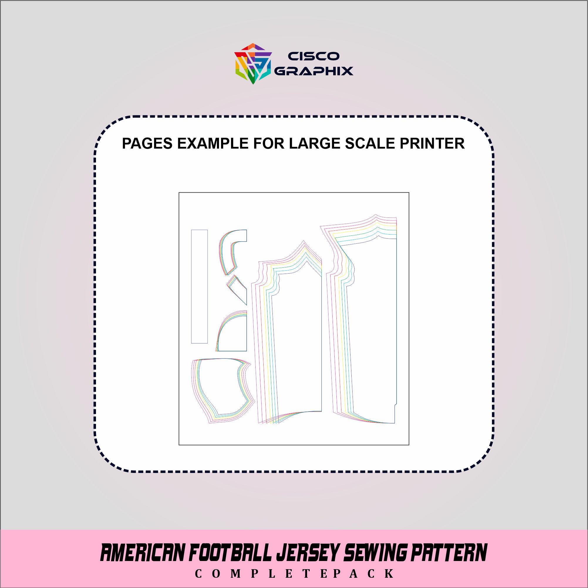 American Football Jersey Sewing Pattern  PDF Mockup & Sublimation Design  XS-3XL - Etsy