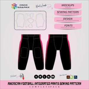 American Football Pants Sewing Pattern • Integrated Pad PDF Template