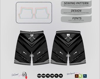 Basketball Youth Inside Belt Short Sewing Pattern PDF | Sports Shorts Digital Pattern | Complete Pack