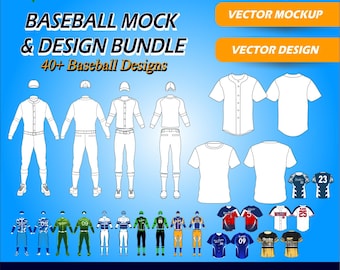 40+ Baseball uniform Jersey Design Background Sublimation Mockups Template Bundle