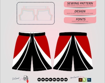Basketball Adult Open Belt Short Sewing Pattern PDF | Sports Shorts Digital Pattern | Complete Pack