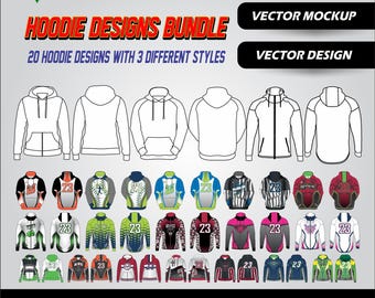 Hoodie Mockup Bundle – Vector Templates for Sublimation & Apparel Design