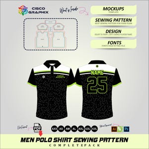Molde para camisa polo: Modelo de uniforme esportivo (Download em PDF)