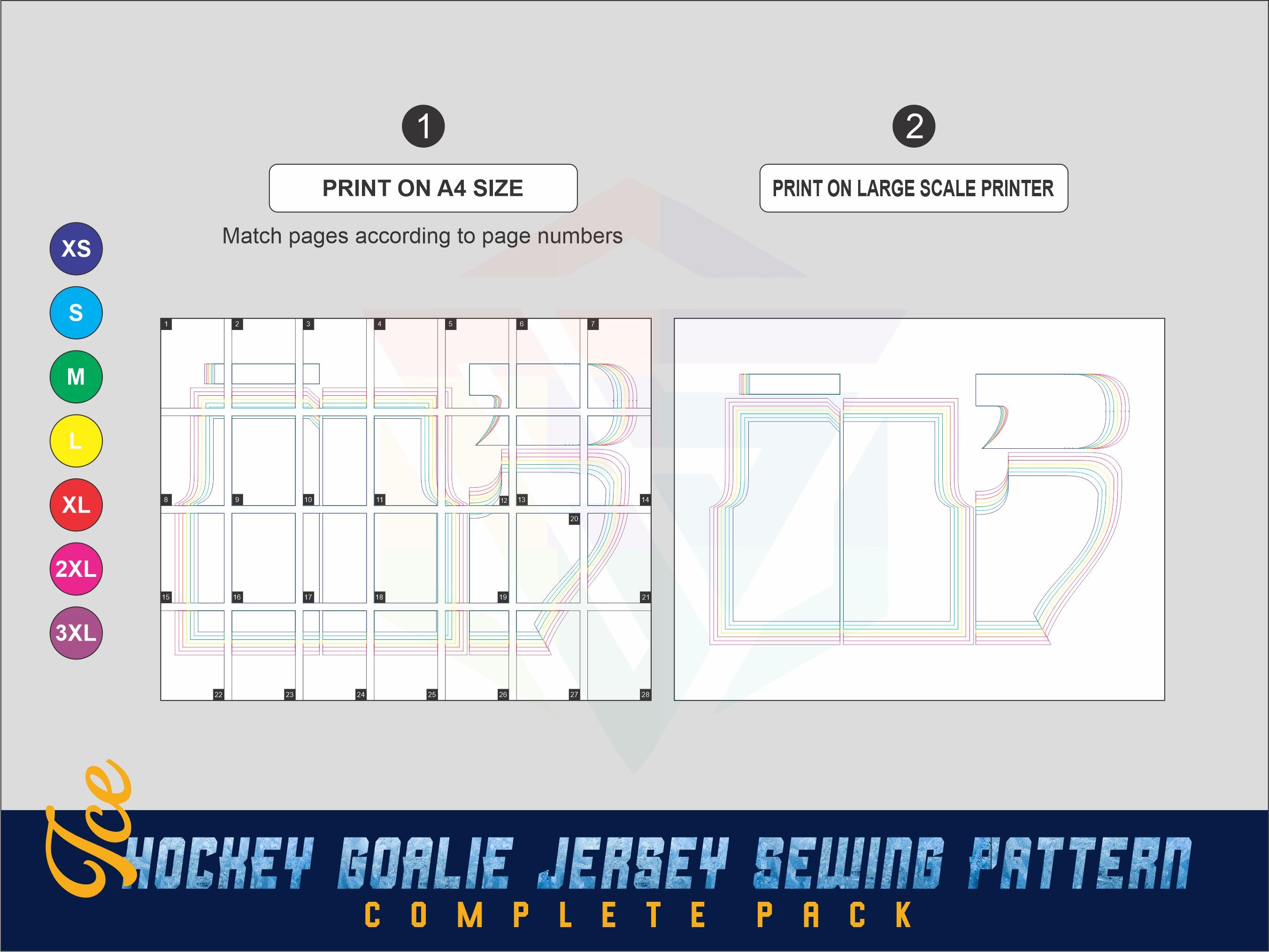 Goalkeeper Pattern Ice Hockey Goalie Jersey Sewing Pattern | Sublimation-ready Design ...