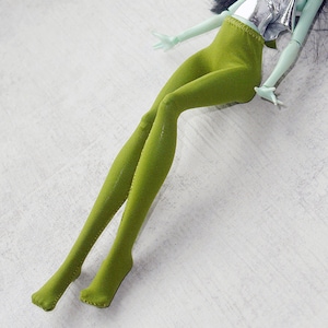 Green Doll Tights, Monster Doll Pantyhose Stockings, EAH Tights, One Pair Moss Green Ballerina Tights, Doll tights, Doll Clothes