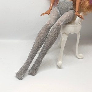 Glossy Gray or Mermaid Shiny Pantyhose Stockings for dolls