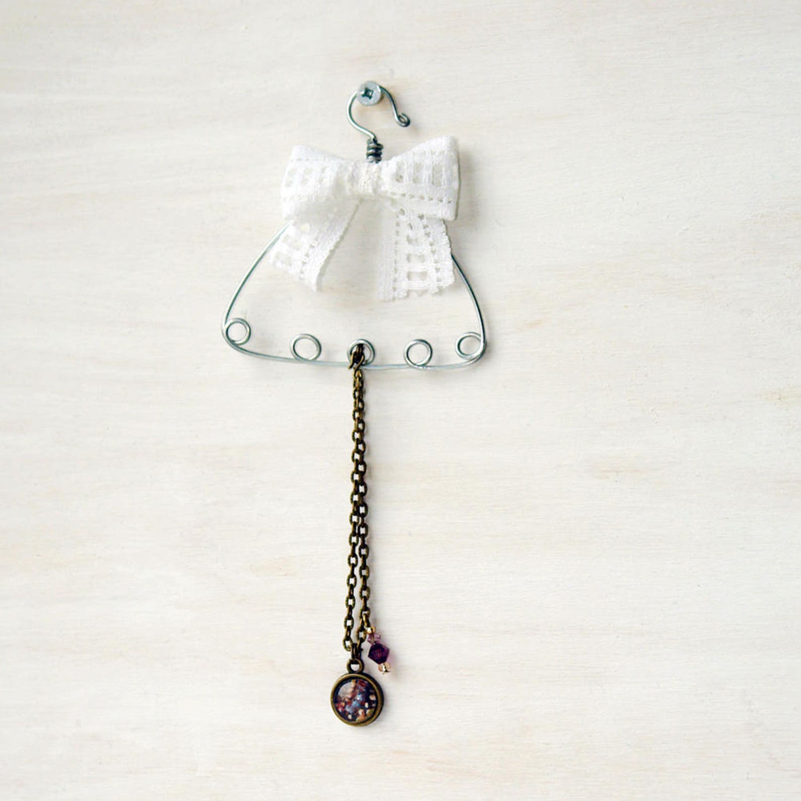 Doll wire hanger with bow Dolls jewelry organizer MH Blythe Etsy