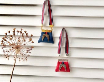 Miniature Leather Doll Handbag: Angel Wings Purse