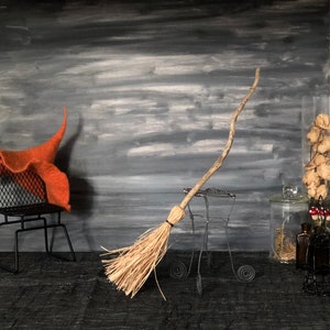 Witch broom for doll, dollhouse decor, Halloween party accesory, Tiny Witch broom