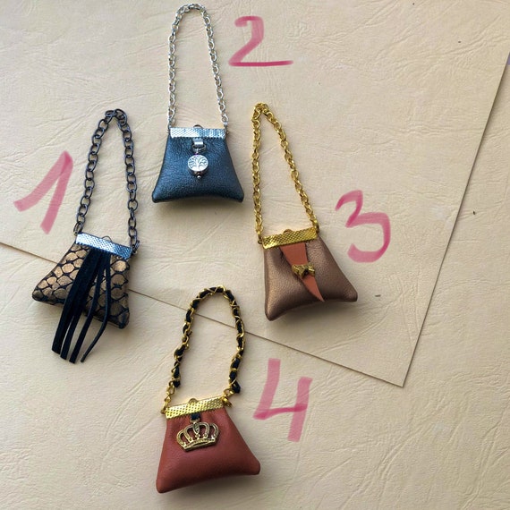Bolso de cuero para munecas mini bolso para munecas bolso marron para muneca Etsy Espana