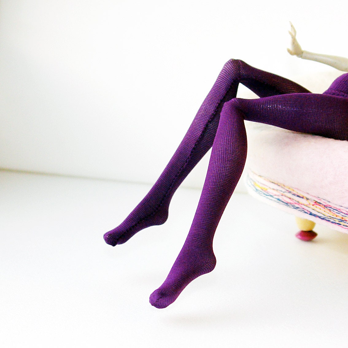 Purple Tights, Monster Doll Purple Pantyhose Stockings, EAH Tights