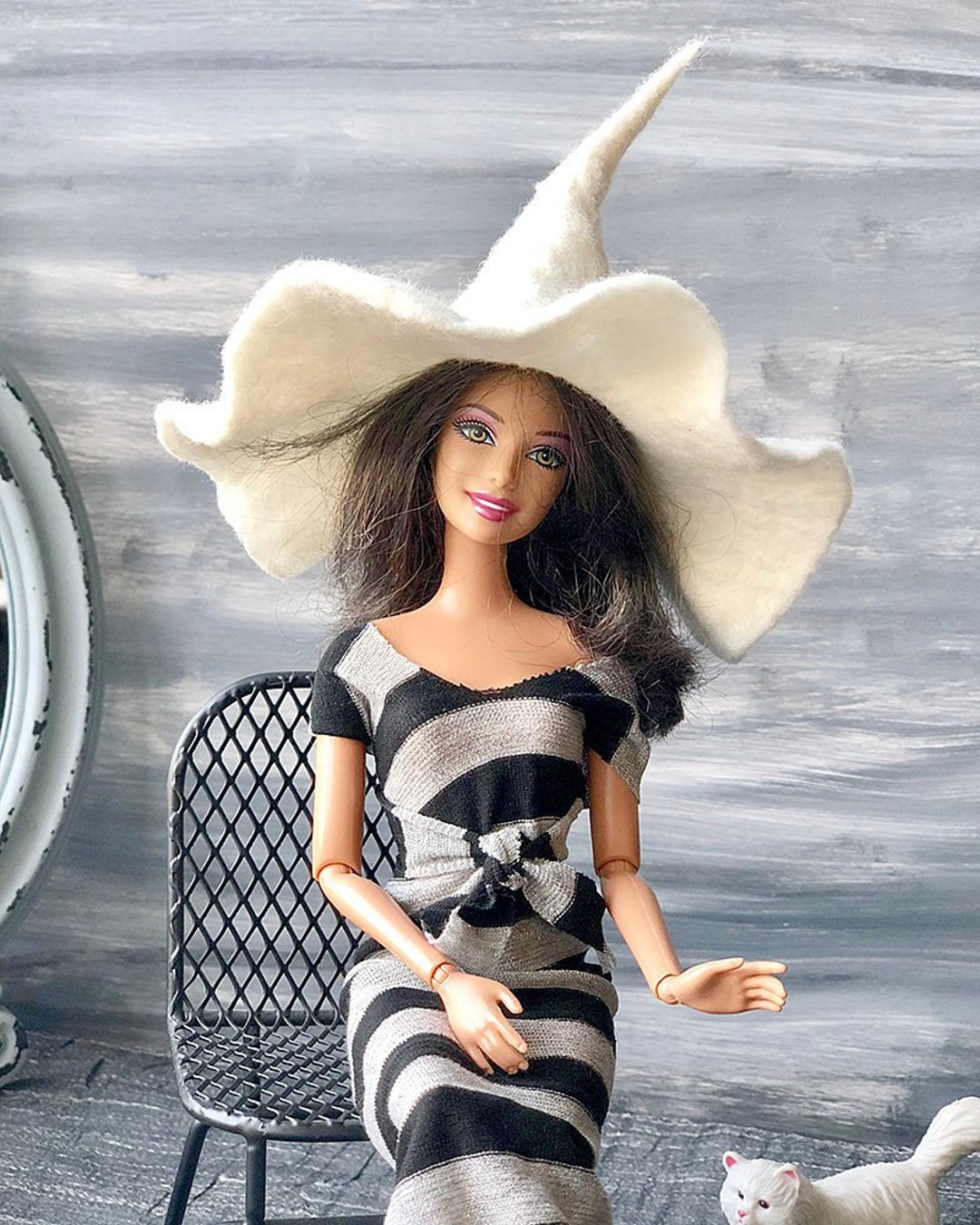 Cappello da strega bambola, cappello bianco per bambola, costume di  Halloween bambola, cappello da bambola barbie -  Italia