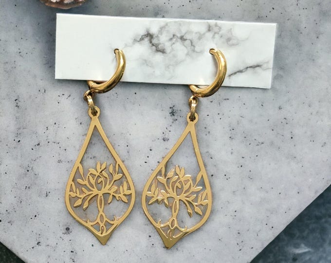 Stainless Steel Tree Earrings