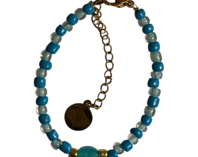 Azure Lagoon Adjustable Beaded Bracelet