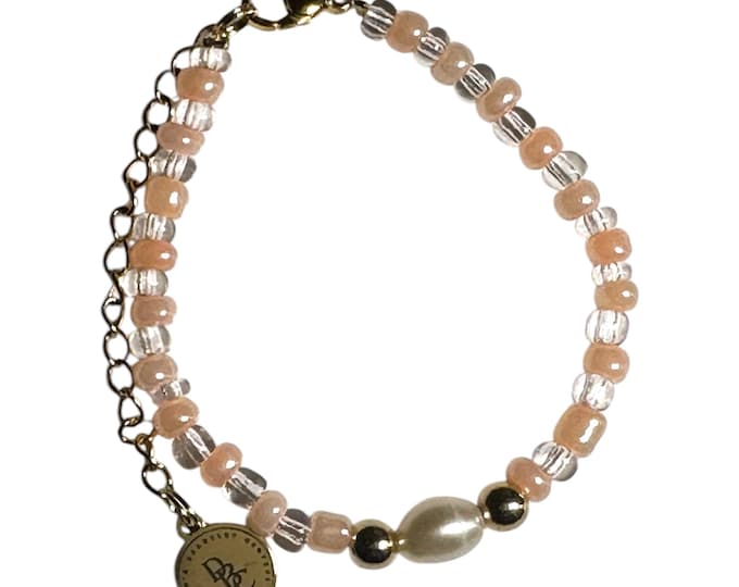 Celestial Pearl Adjustable Seed Bead Bracelet