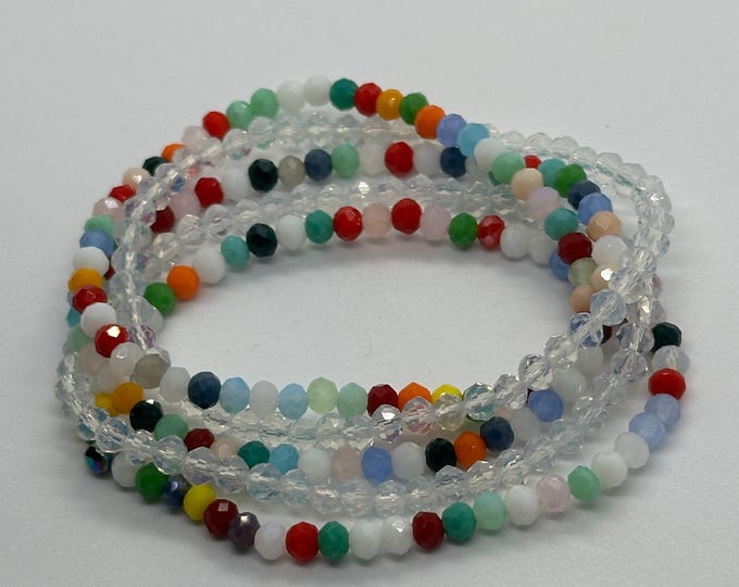 Vibrant Spectrum Multicolored Stretch Bracelet Set