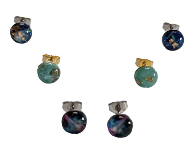 Trio of 8mm Stainless Steel Stud Earrings