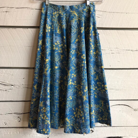 Vintage 1950s novelty print skirt • vintage cotton