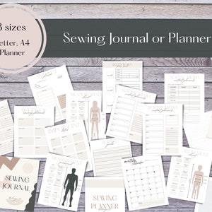 Printable Sewing Planner Journal Letter, A4, or Planner size