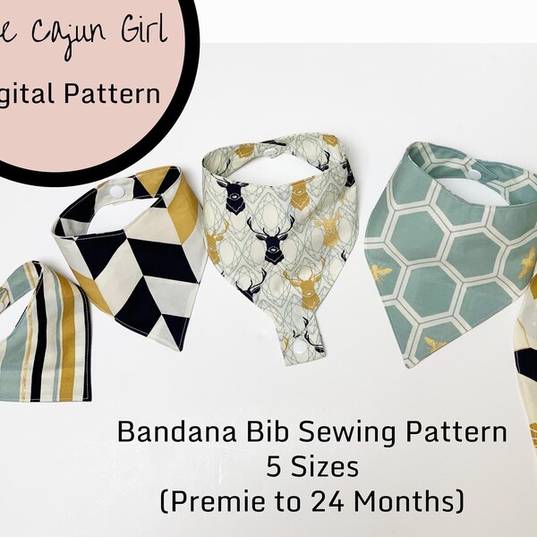 Reversible Bandana Bib Sewing Pattern - Sizes Premie to 24 Months