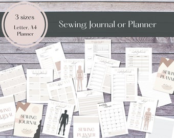 Printable Sewing Planner Journal Letter, A4, or Planner size