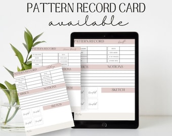 Sewing Pattern Record Card