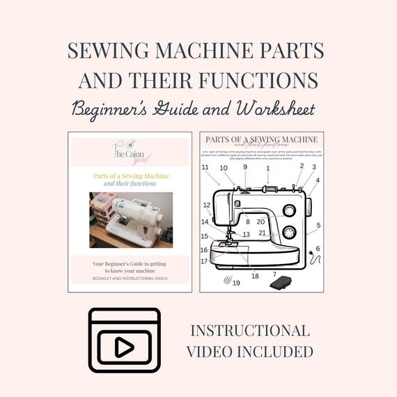 Sewing Machine Parts and Their Functions Printable Guide and Worksheet