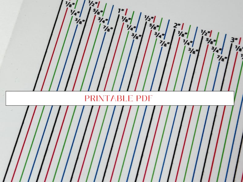 Sewing Ruler Inch Pdf Seam Allowance Guide for Sewing Machines Printable | 1/8