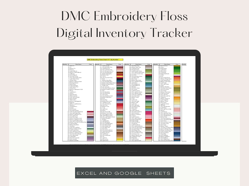 DMC Embroidery Floss Inventory Tracker image 1