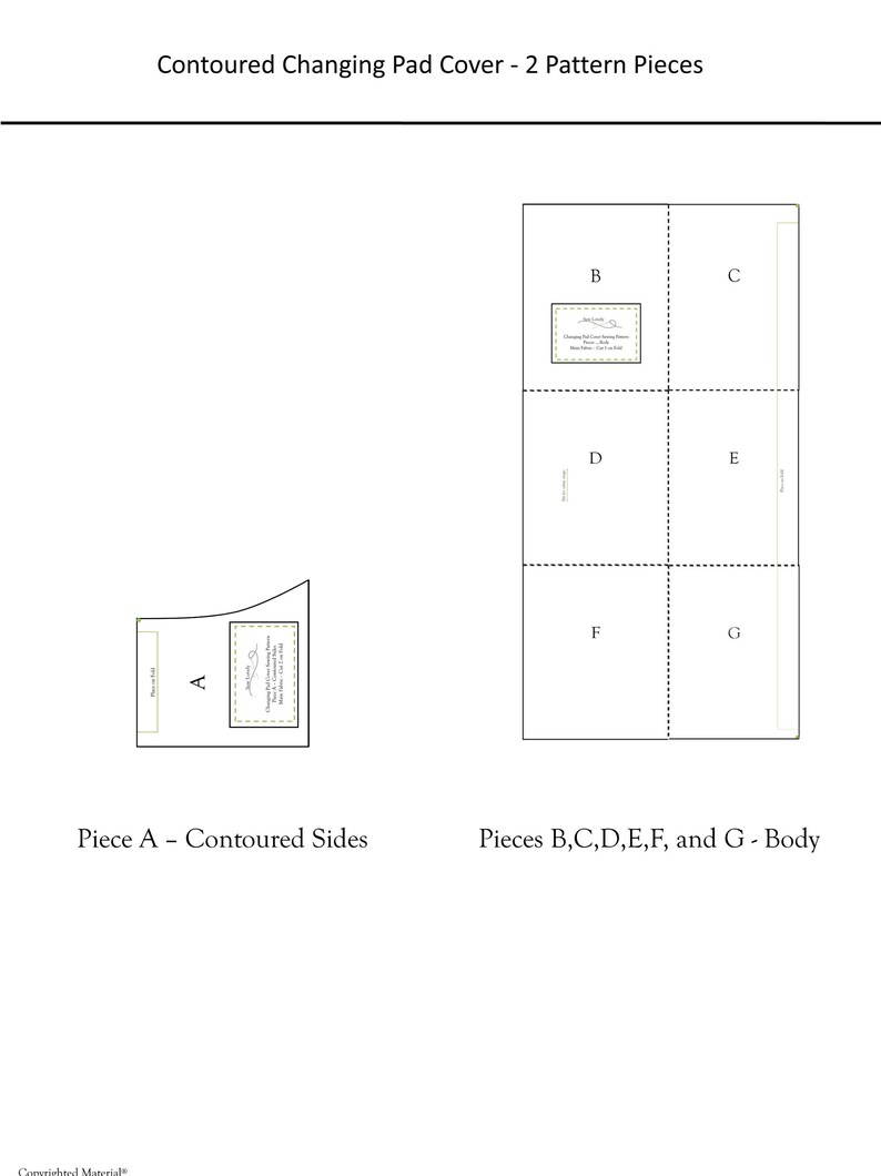 Contoured Changing Pad Cover Sewing Pattern Make any size Etsy