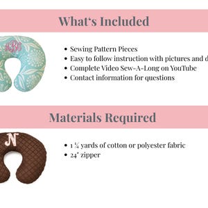 Nursing Pillow Cover Sewing Pattern - PDF (Fits Boppy Pillow) image 7