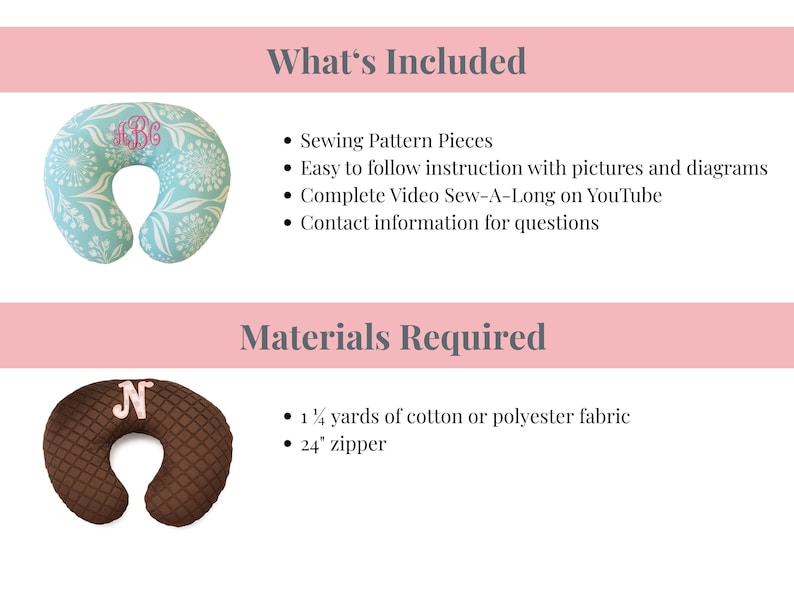Nursing Pillow Cover Sewing Pattern - PDF (Fits Boppy Pillow) image 7