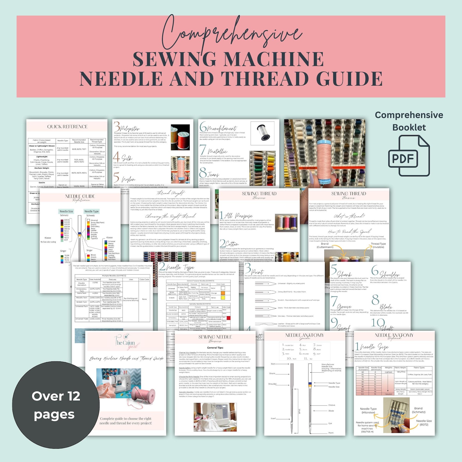 Singer Needle Thread Guide Chart Complete Sewing Machine Needle and Sewing Thread Reference Guide - Etsy