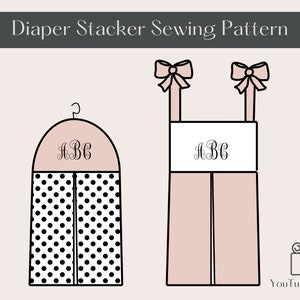 Diaper Stacker Sewing Pattern, Nappy Stacker, digital download PDF image 1