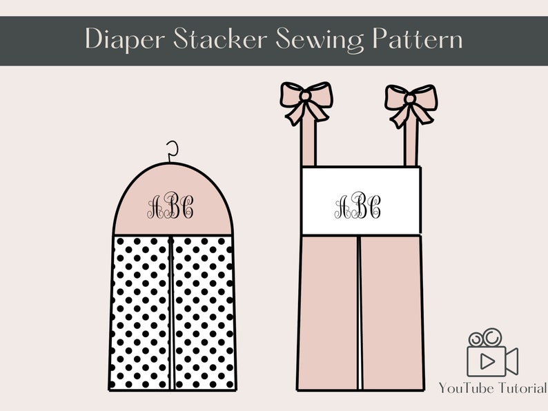 Diaper Stacker Sewing Pattern, Nappy Stacker, digital download PDF image 1