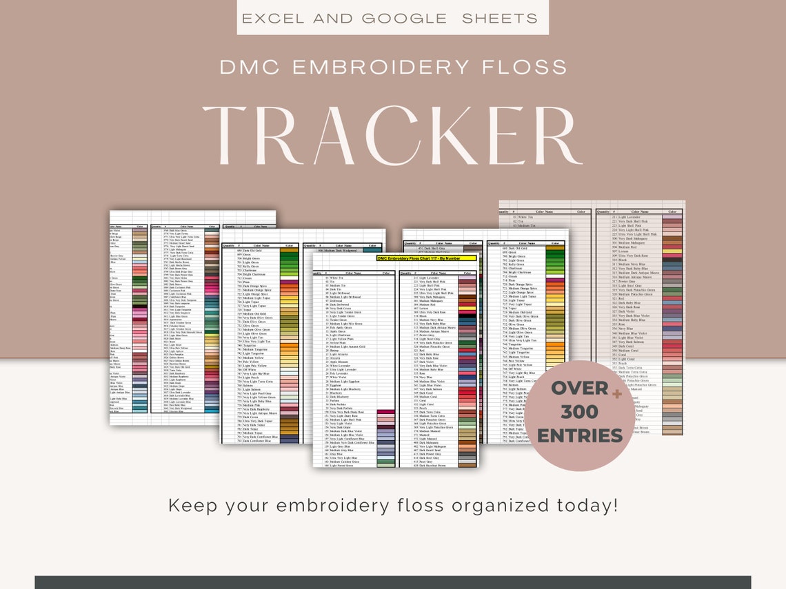 DMC Embroidery Floss Inventory Tracker - Etsy