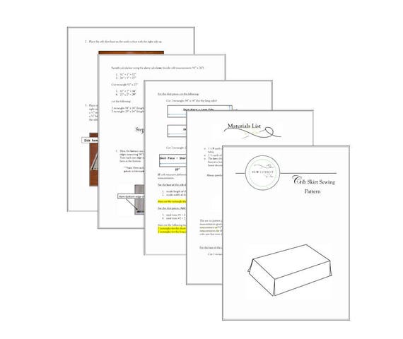 Crib Skirt Sewing Pattern Pdf Crib And Baby Bedding Etsy