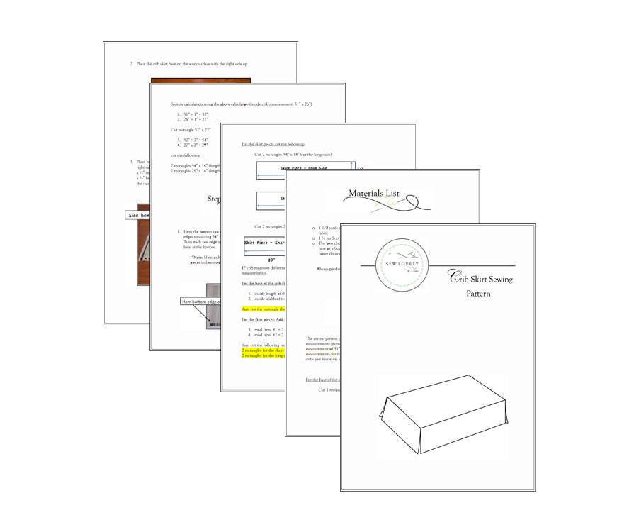 Crib Skirt Sewing Pattern - PDF | Crib and Baby Bedding - Etsy