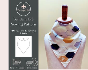 Bandana Bib Sewing Pattern - Sizes Premie to 24 Months
