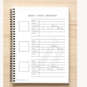Fabric Stash Inventory Notebook / Booklet