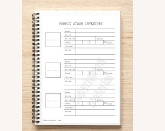 Fabric Stash Inventory Notebook / Booklet