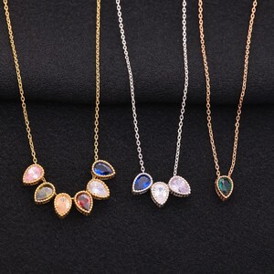 Personalisierte Familie Geburtsstein Halskette - Benutzerdefinierte Birthstone Charms, einzigartiges Geschenk für Mutter, Brautjungfer Geschenk - Geburtstagsschmuck - zierlicher Anhänger