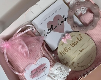 Baby Girl pink baby hamper, Gift set,pink baby hamper, baby shower gift box, newborn baby girl gift, baby announcement, new baby gift