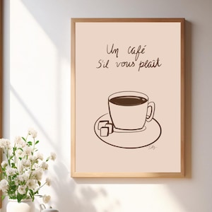 Aesthetic Coffee Print Minimalist Coffee Wall Art Kitchen Decor Printable Coffee Illustration Instant Download Decoration Coffee Wall Art