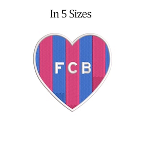 FC Barcelona Embroidery design. Heart Machine Embroidery Design. Football Embroidery design. 5 size.