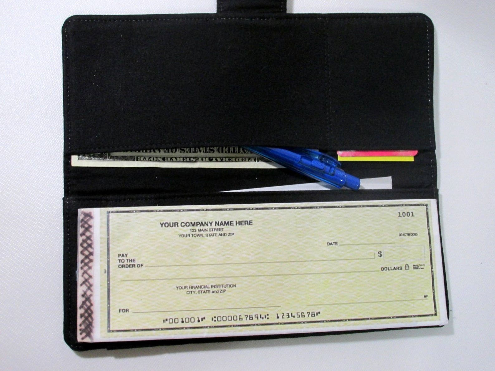 Black business checkbook cover with butterflies Custom order Etsy