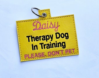 Dog in training card snap tag -Therapy dog id card - Pet ID tag Service dog tag - dog ID card tag - Custom tag for dogs