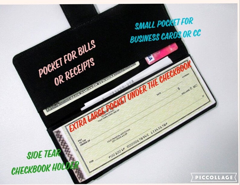 Handmade Business Checkbook Cover Brown Faux Tooled Leather Etsy