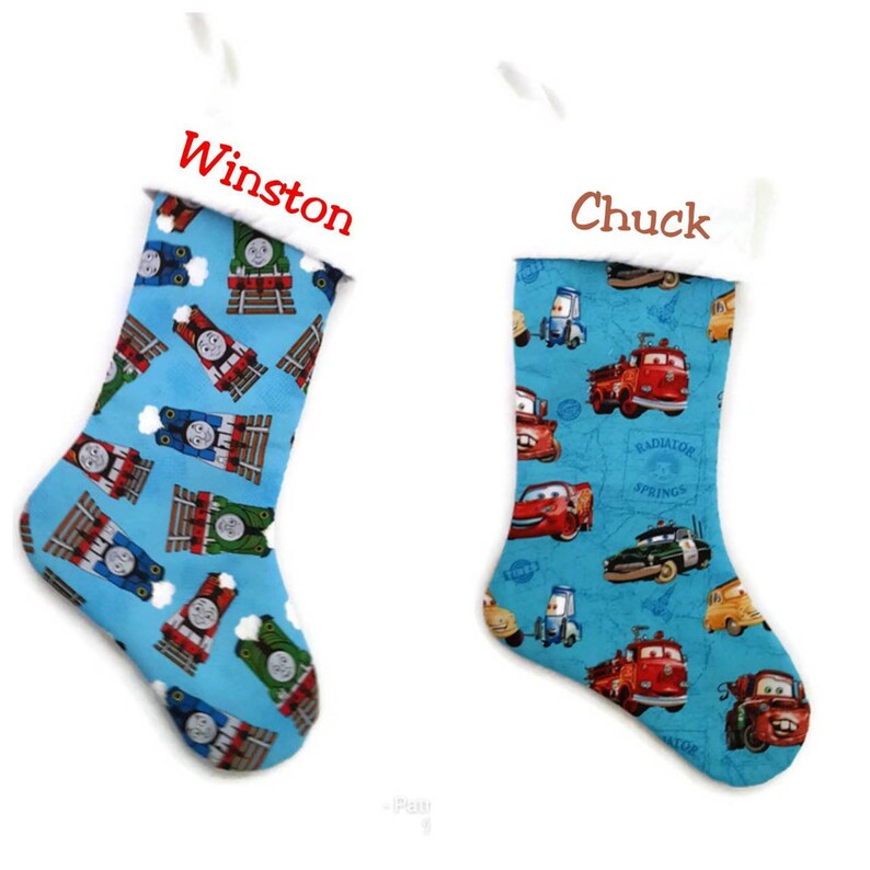 Stocking With Name Embroidered Thomas The Train Happy Etsy